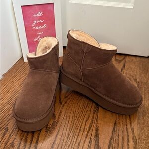 BearPaw Brown Ankle Boots